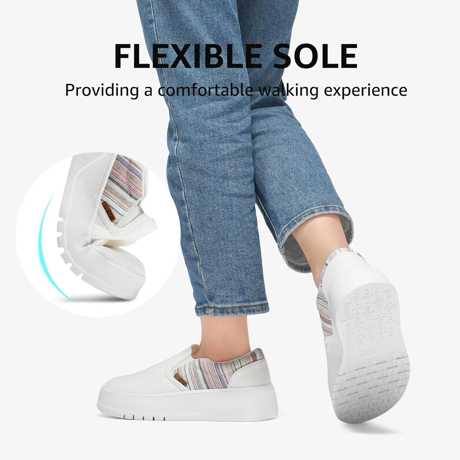 STQ Womens Platform Sneakers Slip On Shoes Comfortable Business Casual Fall Loafers