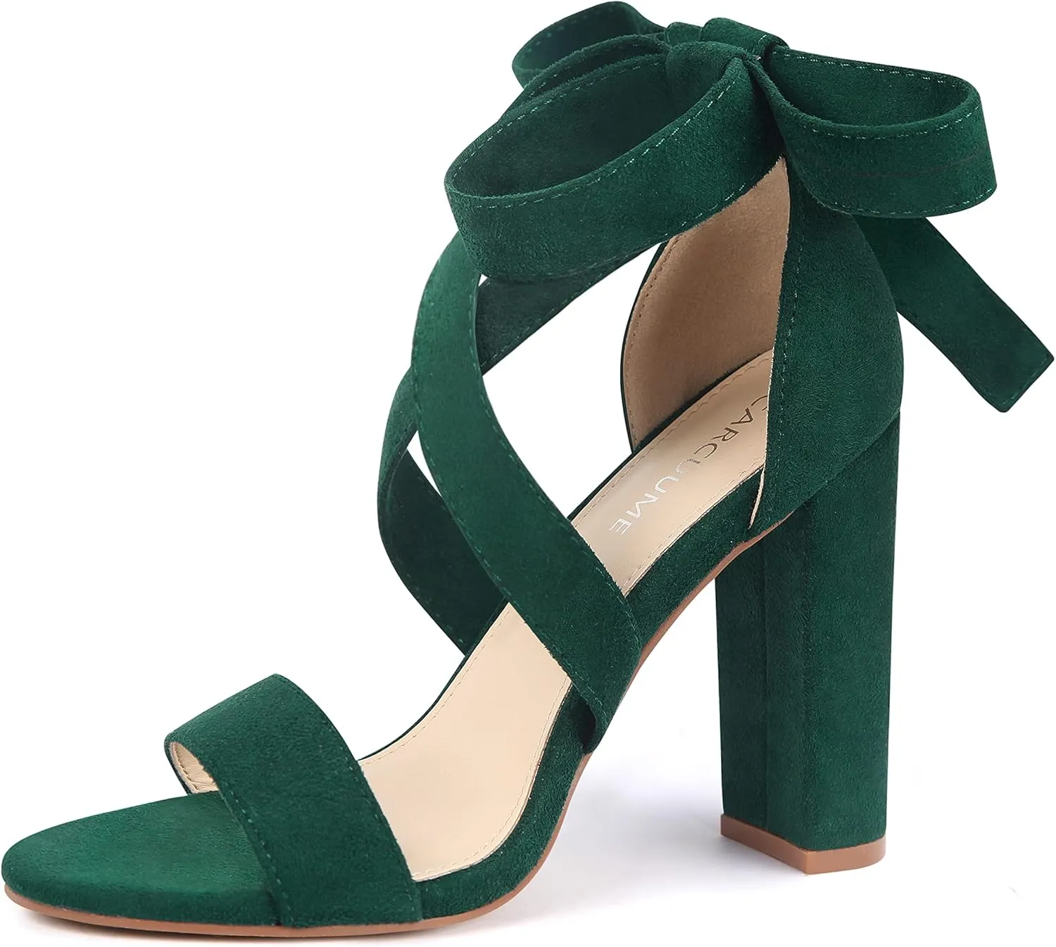 Strappy Heels for Women Chunky Heels High Heeled Sandals with Lace Up Fahsion Casual Nude Block Heel Sandals
