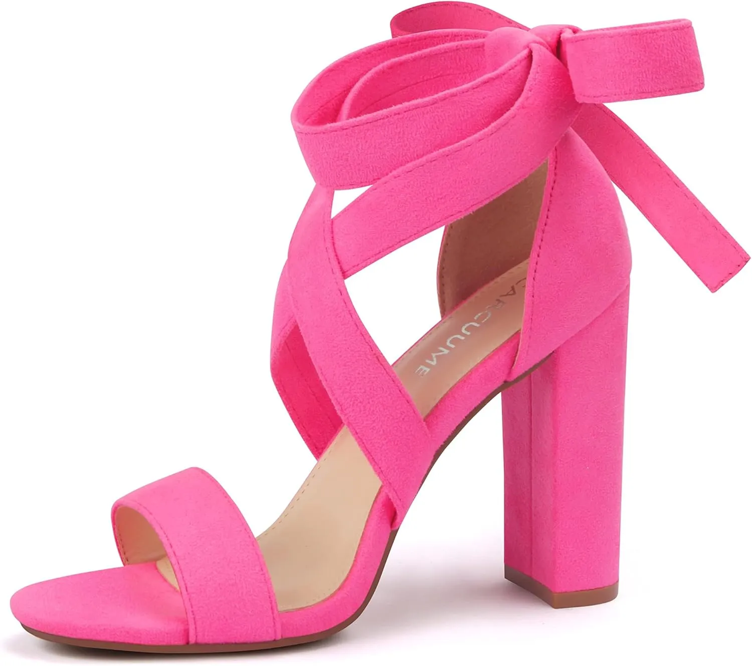 Strappy Heels for Women Chunky Heels High Heeled Sandals with Lace Up Fahsion Casual Nude Block Heel Sandals