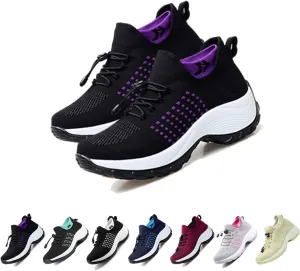 Stretch Cushion Shoes for Women,Comfort Wear Sneakers Slip-Ins Walking Shoes,for Plantar Fasciitis,for Women Arch Support