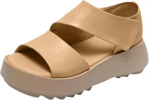 SuanlaTDS Women's Platform Sandals Comfortable Adjustable Ankle Strap Open Toe Boho Wedge Chunky Heels Arch Support Casual Dressy Summer Outdoor Walking Travel Wedges Sandal
