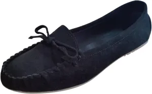 Sunporx Moccasin Shoes for Women Casual Bowknot Penny Loafers Womens Moccasin Slippers Driving Moccasins Shoes Suede Slip on Flat Shoes
