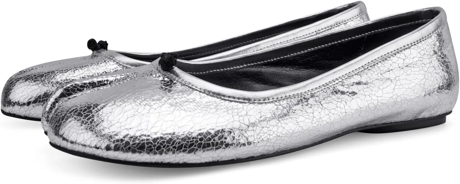 Tabi Ballet Flats Shoes for Women Rounde Toe Wide Width Split Toe Low Heel Comfortable Flats Shoes