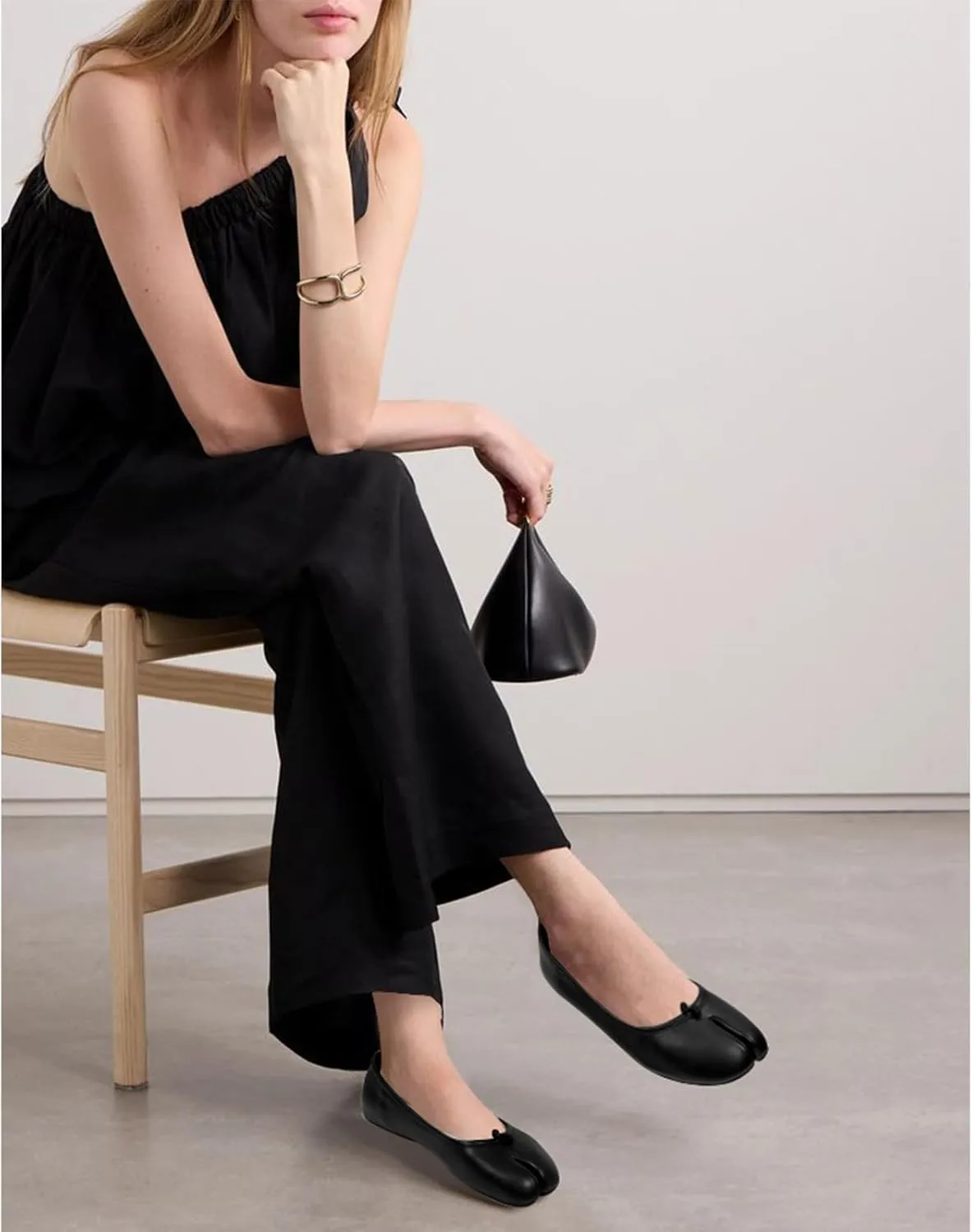 Tabi Ballet Flats Shoes for Women Rounde Toe Wide Width Split Toe Low Heel Comfortable Flats Shoes