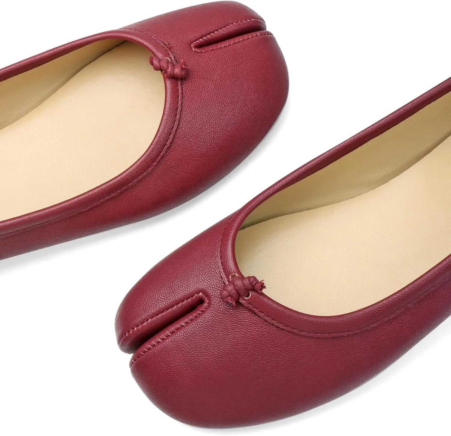 Tabi Ballet Flats Shoes for Women Rounde Toe Wide Width Split Toe Low Heel Comfortable Flats Shoes