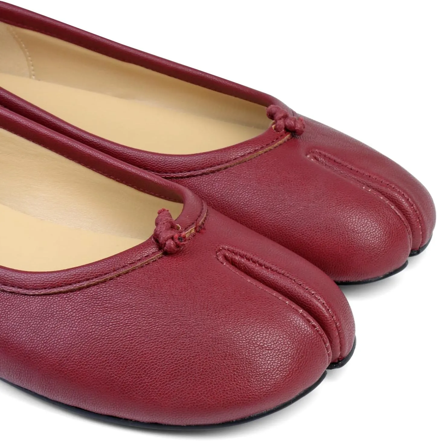 Tabi Ballet Flats Shoes for Women Rounde Toe Wide Width Split Toe Low Heel Comfortable Flats Shoes