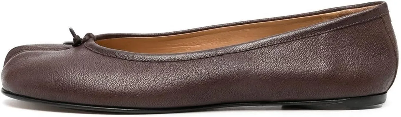 Tabi Ballet Flats Shoes for Women Rounde Toe Wide Width Split Toe Low Heel Comfortable Flats Shoes