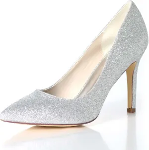 TarfiC Kitten Heels for Women High Heels for Women,Frosted Slip On Sandals for Women,Closed Toe Heeled Sandals, Wedding Shoes for Bride,Dressy Heels