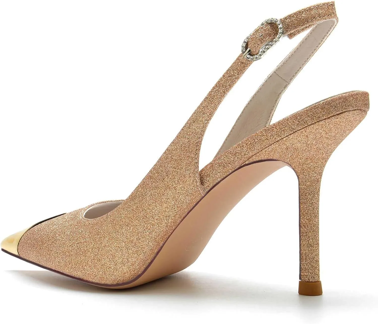 TarfiC Wedding Shoes for Bride High Heel Bridal Shoes Pointed Toe Buckle Kitten Heels Wedding Heels for Women Pumps Frosted Party Prom Dress Shoes