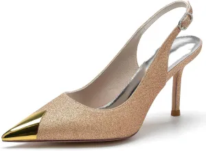 TarfiC Wedding Shoes for Bride High Heel Bridal Shoes Pointed Toe Buckle Kitten Heels Wedding Heels for Women Pumps Frosted Party Prom Dress Shoes