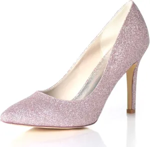 TarfiC Women's Frosted Kitten Heel Sandals - Slip-On, Closed Toe Design | Perfect Wedding Shoes & Dressy Heels for Any Special Occasion