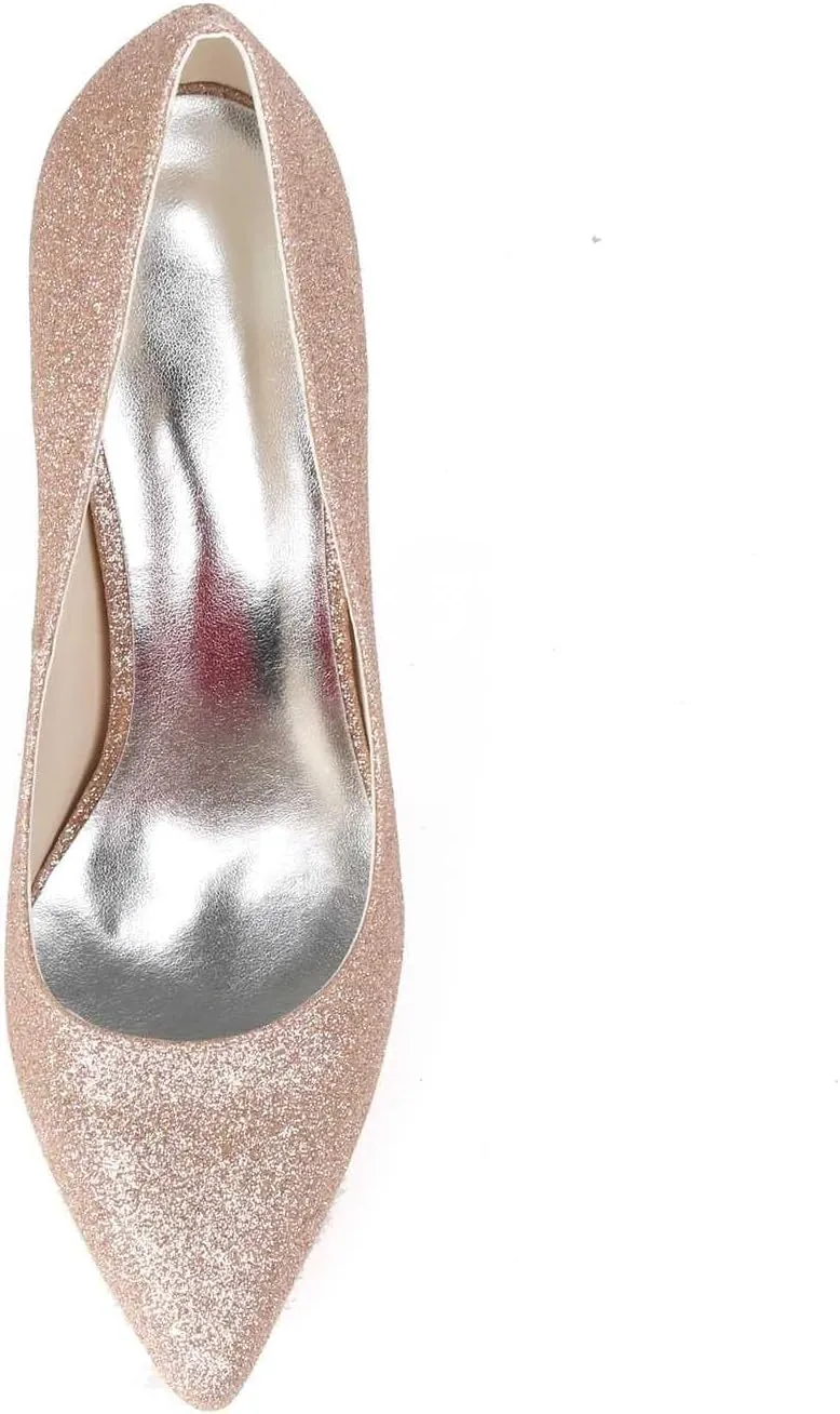 TarfiC Women's Frosted Kitten Heel Sandals - Slip-On, Closed Toe Design | Perfect Wedding Shoes & Dressy Heels for Any Special Occasion