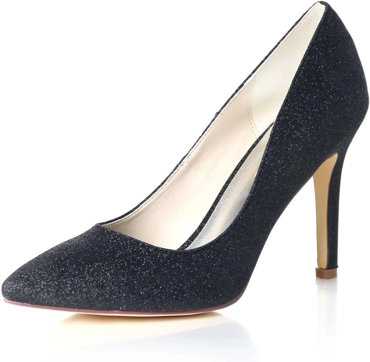 TarfiC Women's Frosted Kitten Heel Sandals - Slip-On, Closed Toe Design | Perfect Wedding Shoes & Dressy Heels for Any Special Occasion