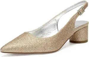 TarfiC Women's High Heels Pumps Pointed Toe Frosted Buckle Rhinestones Sandals Dress Shoes for Women Prom Wedding Party Office Work