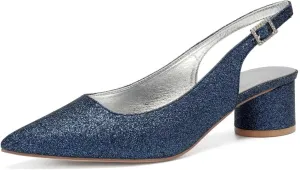 TarfiC Women's High Heels Pumps Pointed Toe Frosted Buckle Rhinestones Sandals Dress Shoes for Women Prom Wedding Party Office Work