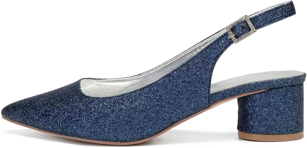 TarfiC Women's High Heels Pumps Pointed Toe Frosted Buckle Rhinestones Sandals Dress Shoes for Women Prom Wedding Party Office Work