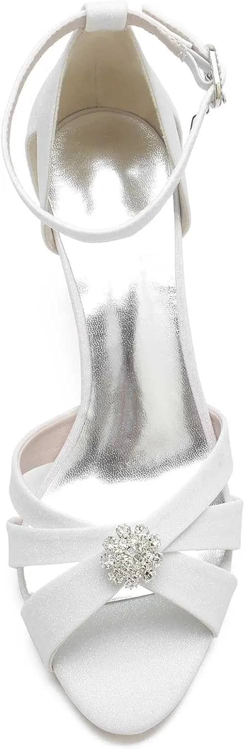 TarfiC Womens Low Heel Sandal Peep Toe Frosted Office Ladies Dress Comfortable Round Toe Bridal Wedding Party Evening Pumps Shoes