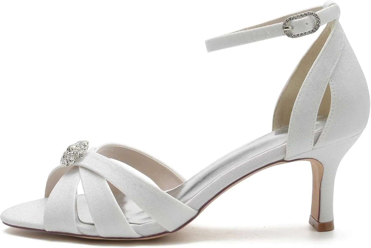 TarfiC Womens Low Heel Sandal Peep Toe Frosted Office Ladies Dress Comfortable Round Toe Bridal Wedding Party Evening Pumps Shoes