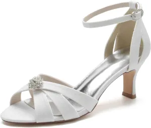 TarfiC Womens Low Heel Sandal Peep Toe Frosted Office Ladies Dress Comfortable Round Toe Bridal Wedding Party Evening Pumps Shoes