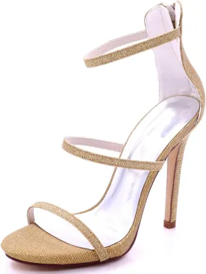 TarfiC Women’s Wedding Shoes Bridal Open Toe Frosted Sparkly Rhinestones Kitten Heels Dress Pump Shoes Sandals