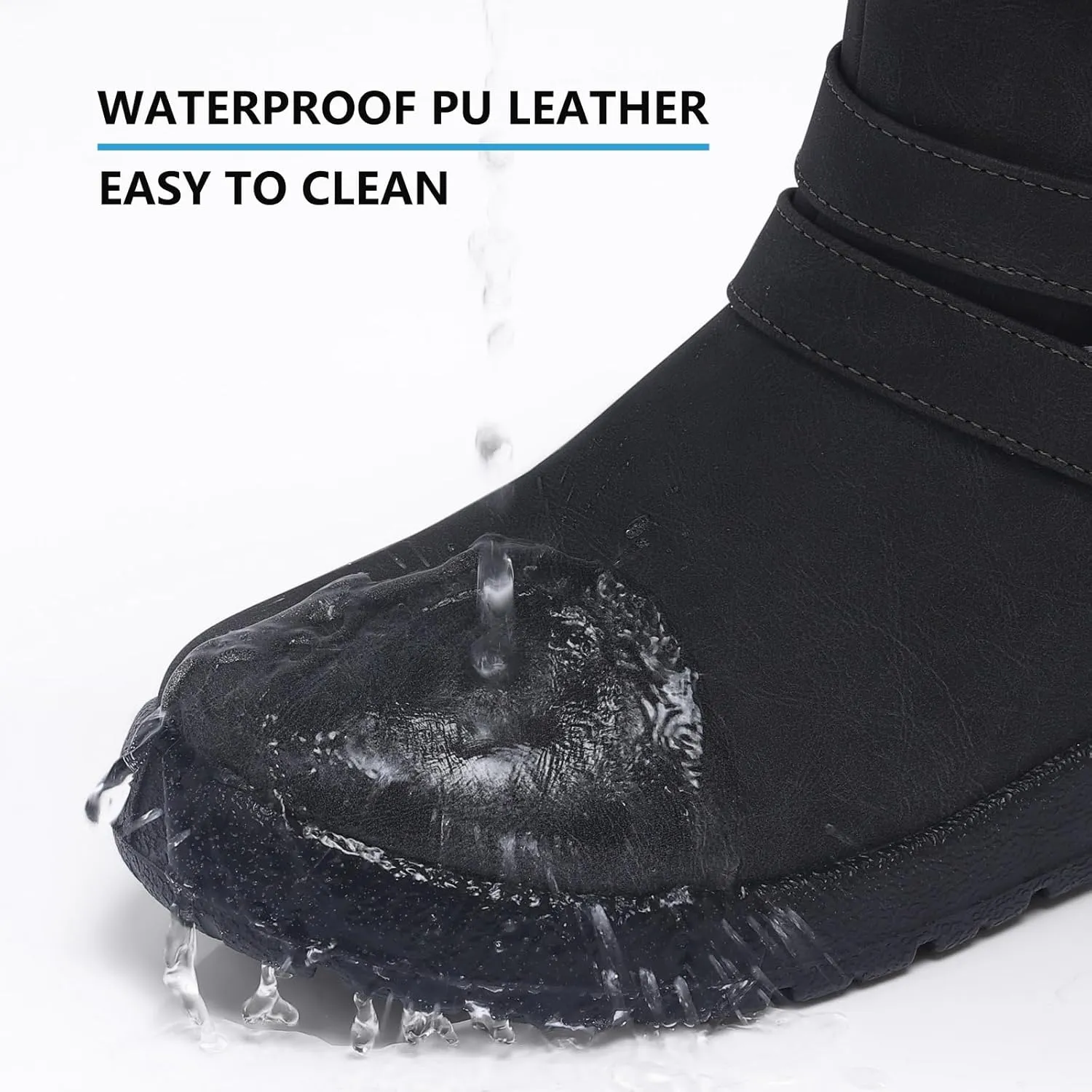 TEMOFON Women Winter Boots Waterproof: Fur Lined Ankle Booties, Wide Width Snow Boots, Warm Comfy, Walking Soft Winter Shoes Size 5-11