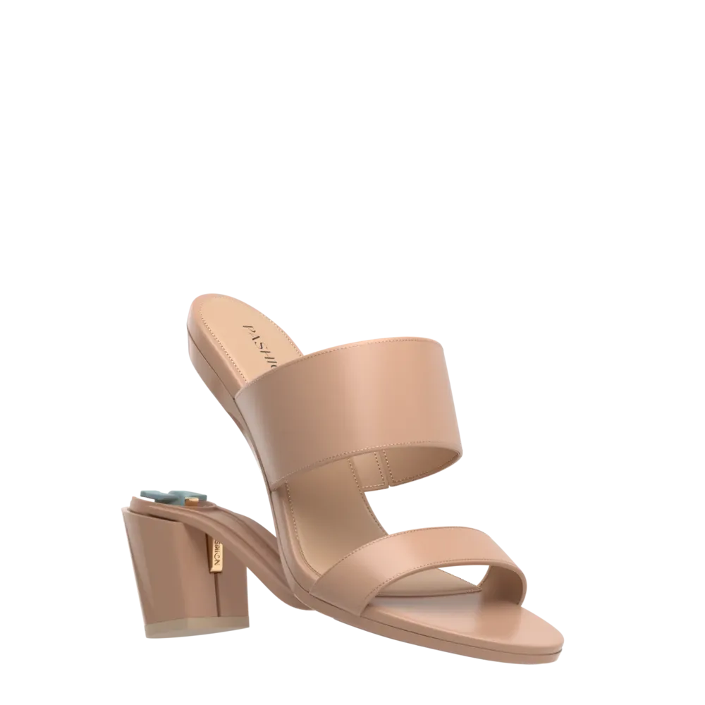 The Slide - Latte Leather 3 Block