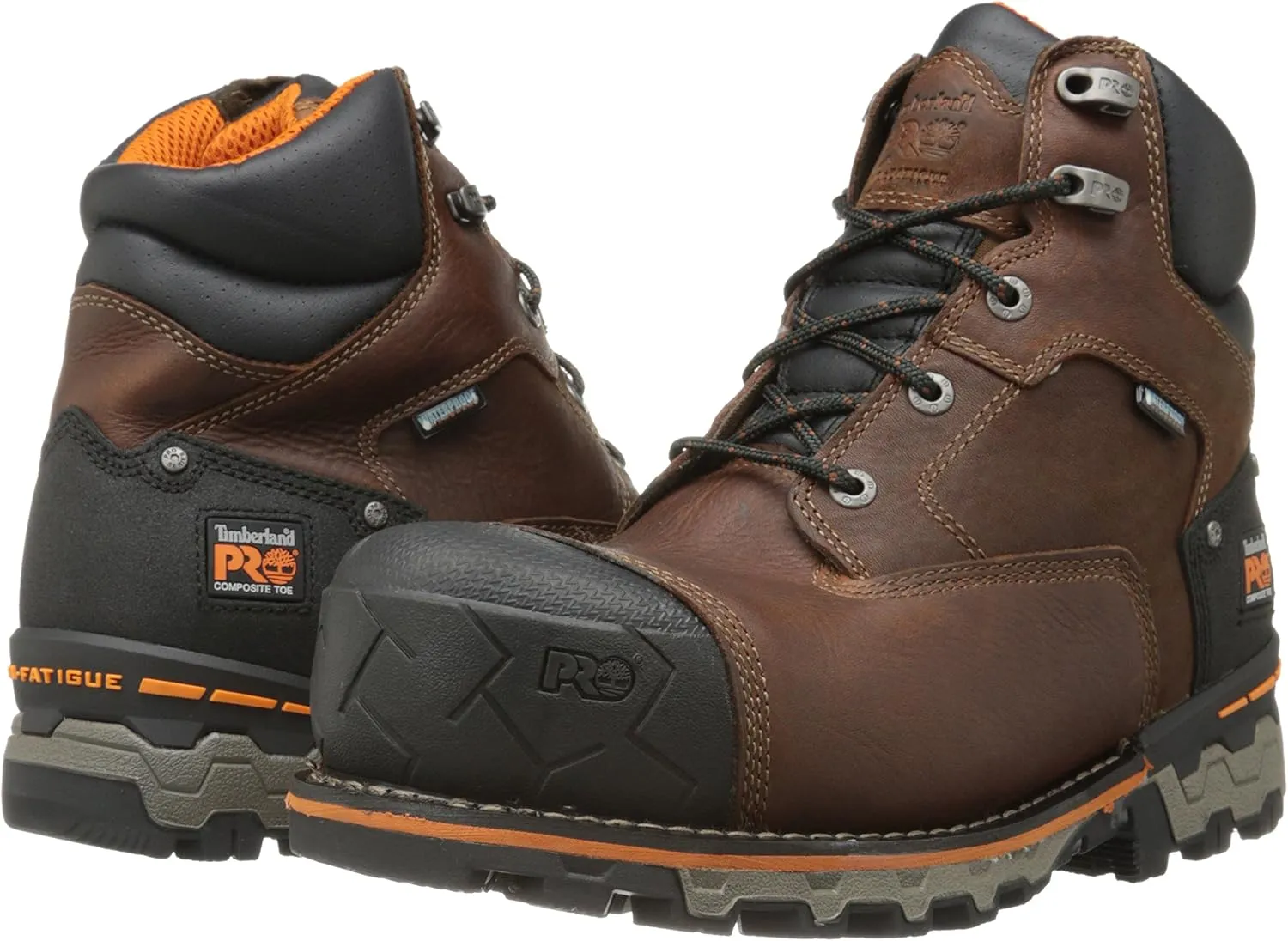 Timberland PRO Mens Boondock 6 Inch Waterproof Composite Toe Work Safety Shoes Casual - Brown