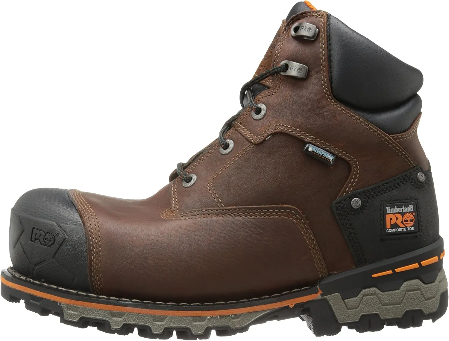 Timberland PRO Mens Boondock 6 Inch Waterproof Composite Toe Work Safety Shoes Casual - Brown