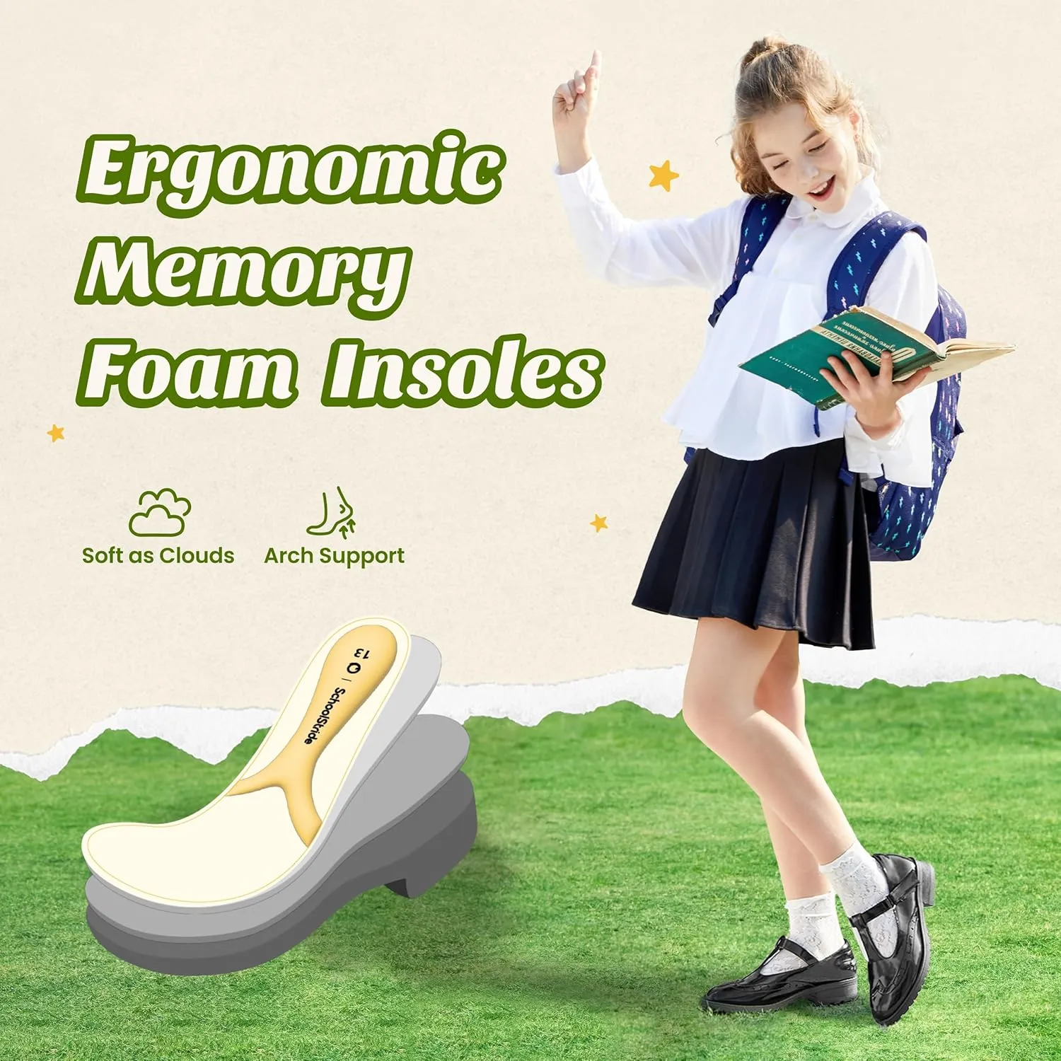 Toddler Girls Dress Shoes Mary Jane Flats Little Big Kid Wedding Party Princess School Uniform Ballet Black White Classic T-Strap Low Heel Hook and Loop Slip-On Soft Sole Closed Toe