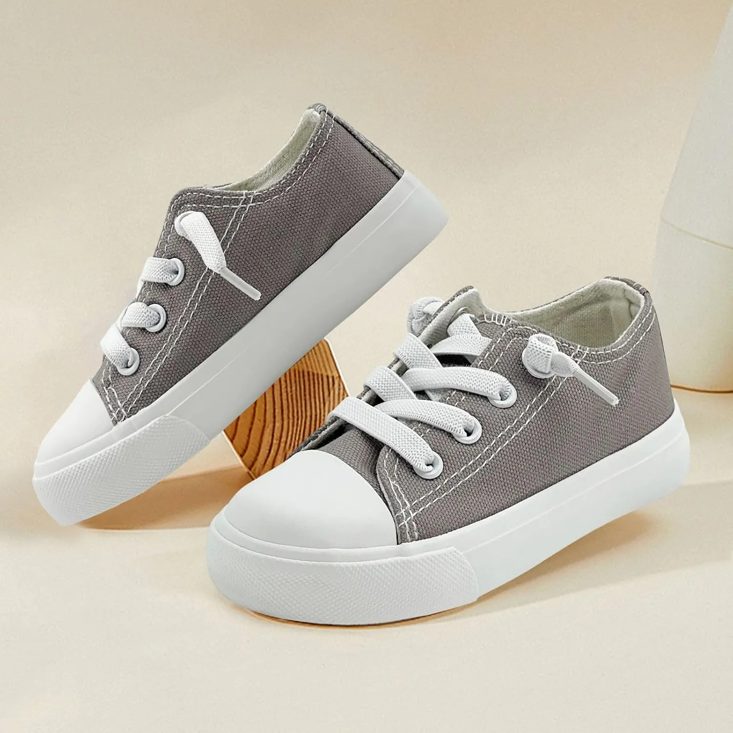 Toddler Kids Sneakers Boys and Girls Canvas Shoes Slip On Lightweight Walking Shoes for Little Big Kids