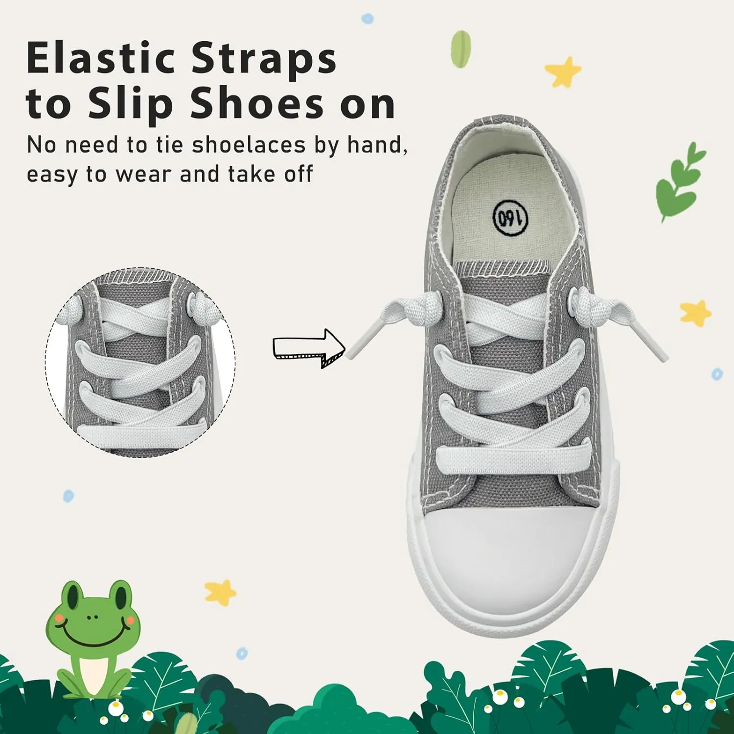 Toddler Kids Sneakers Boys and Girls Canvas Shoes Slip On Lightweight Walking Shoes for Little Big Kids