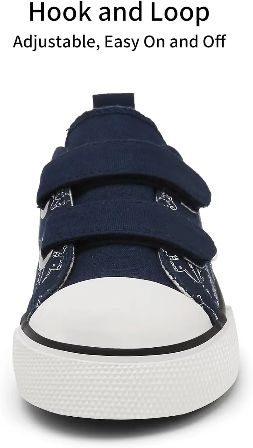 Toddler Little Kid Cushioned Canvas Shoes Slip On Sneakers Soft and Durable