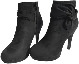 TOP Moda Mve Shoes Women's High-Heels Frosted Low-Top Solid Zipper Boots