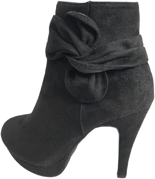 TOP Moda Mve Shoes Women's High-Heels Frosted Low-Top Solid Zipper Boots