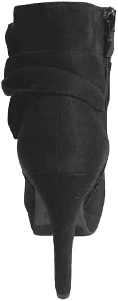TOP Moda Mve Shoes Women's High-Heels Frosted Low-Top Solid Zipper Boots