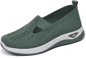 TOSOFT Comfort Walking Shoes For Elderly Women Breathable Lightweight Knitted Flats Sneakers Women's Summer Shoes Slip On
