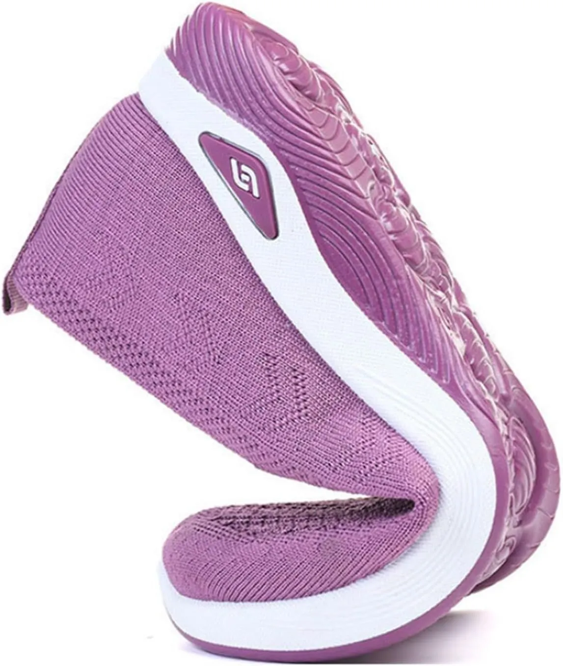 TOSOFT Comfort Walking Shoes For Elderly Women Breathable Lightweight Knitted Flats Sneakers Women's Summer Shoes Slip On