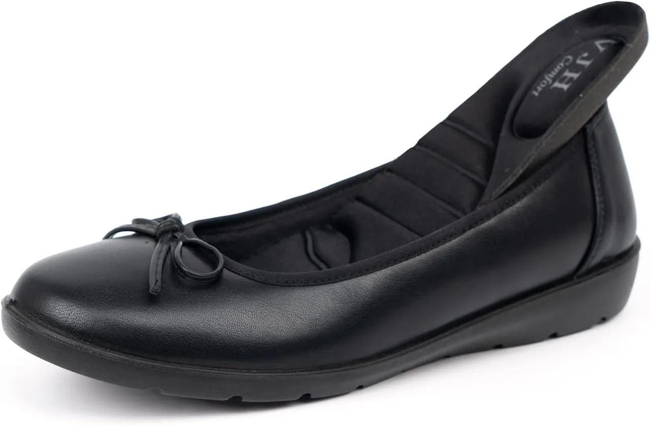 VJH confort Women’s Ballet Flats Round Toe Slip-On Comfortable Dress Pump Walking Shoes