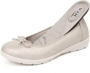 VJH confort Women’s Ballet Flats Round Toe Slip-On Comfortable Dress Pump Walking Shoes