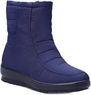 VOKLIN Women's Winter Fur Snow Ankle Boots Waterproof Rain Zipper Lightweight Anti-slip Snow Short Booties