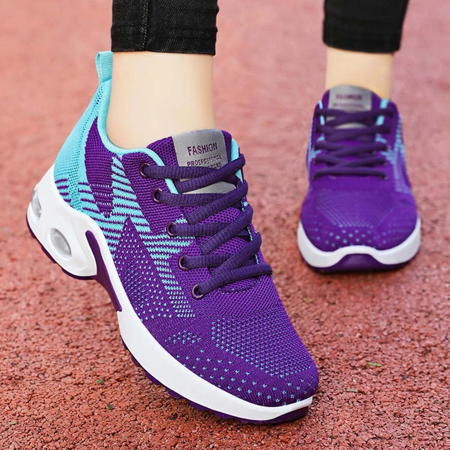 Walking Shoes Women Slip On Air Cushion Running Athletic Shoes Lightweight Mesh Breathable Comfort Casual Shoes