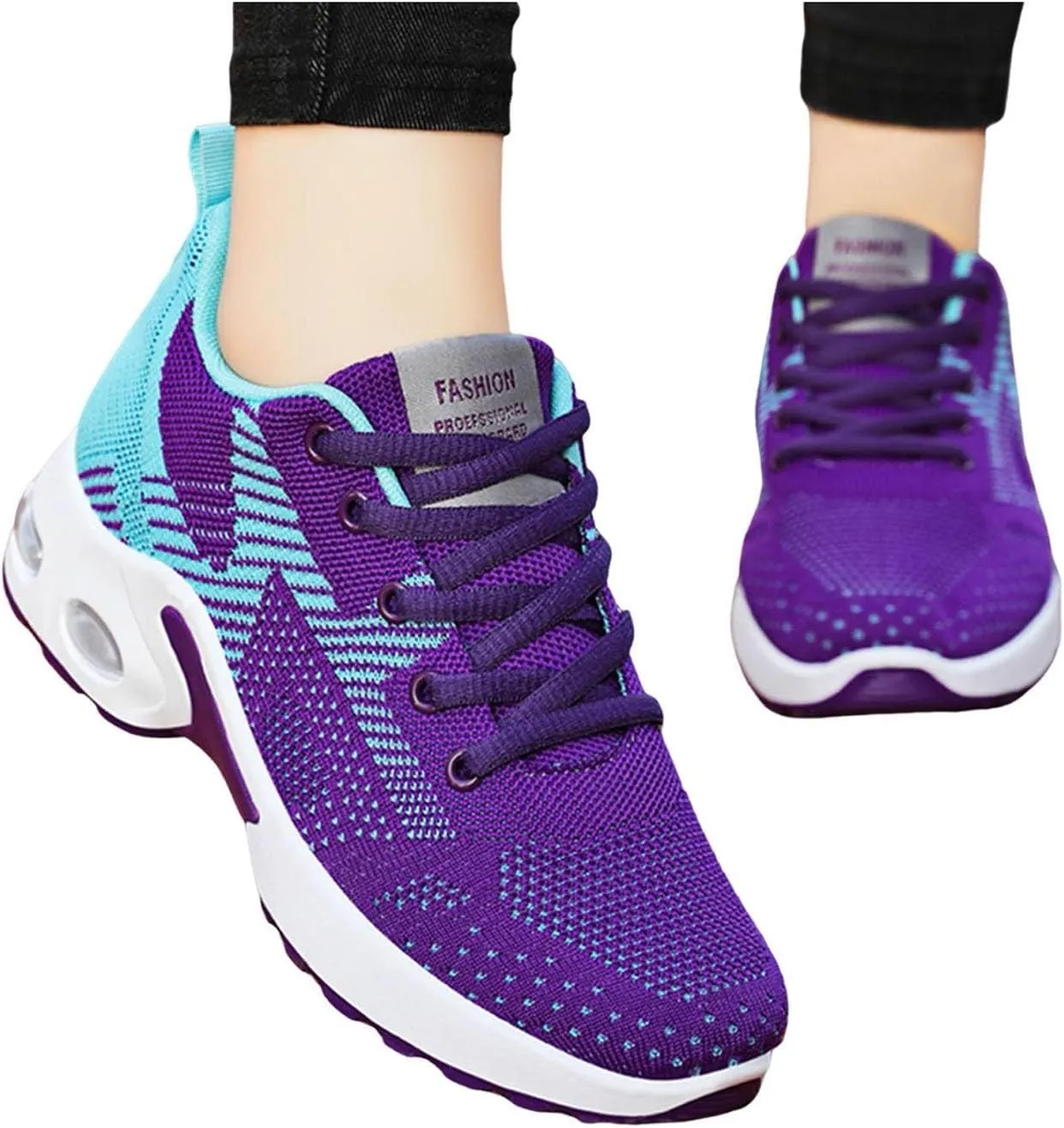 Walking Shoes Women Slip On Air Cushion Running Athletic Shoes Lightweight Mesh Breathable Comfort Casual Shoes