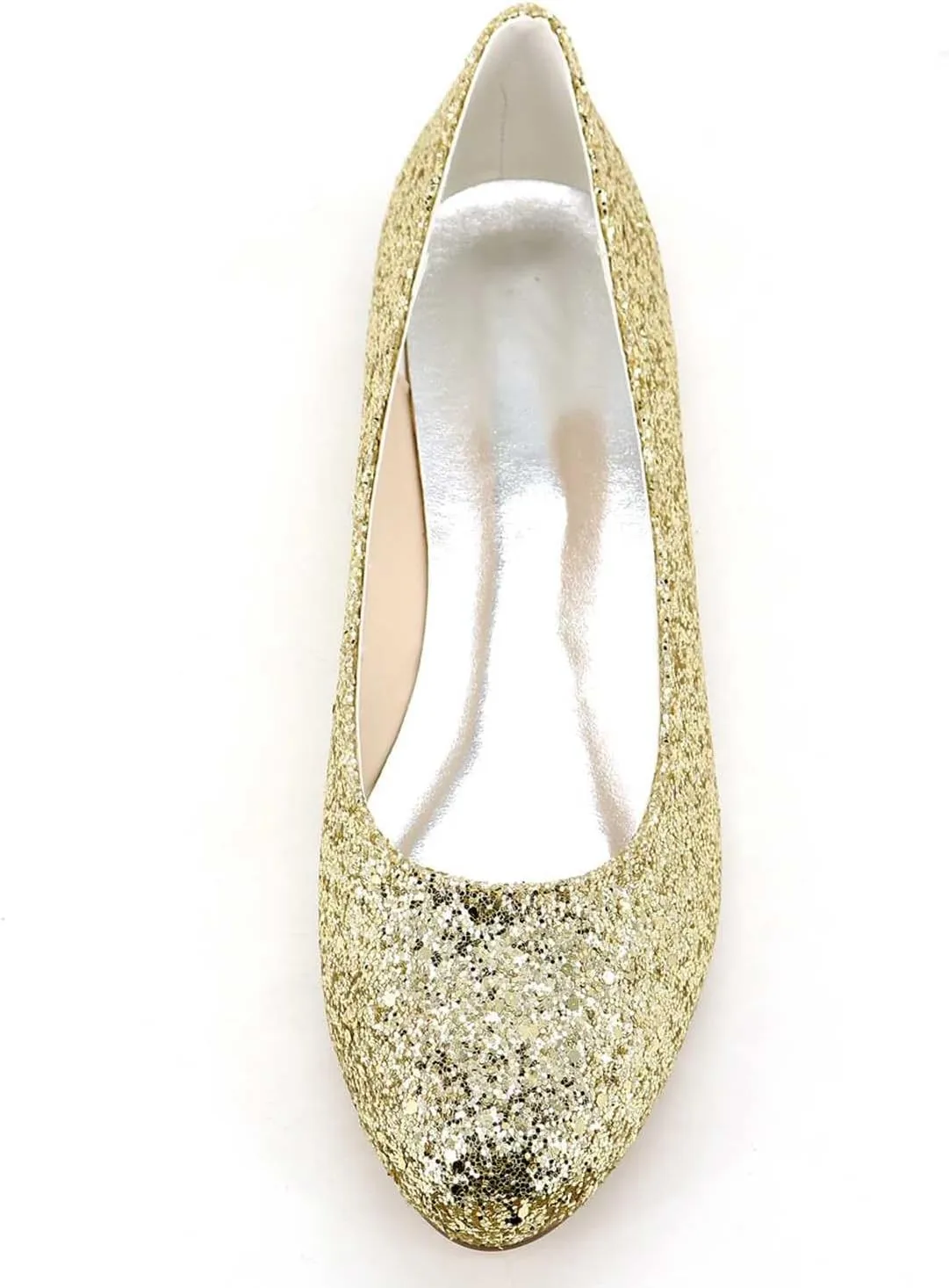 Wedding Shoes for Brides Frosted Rhinestone Slip-On Pumps for Prom, Party & Dressy Occasions - Comfortable & Stylish