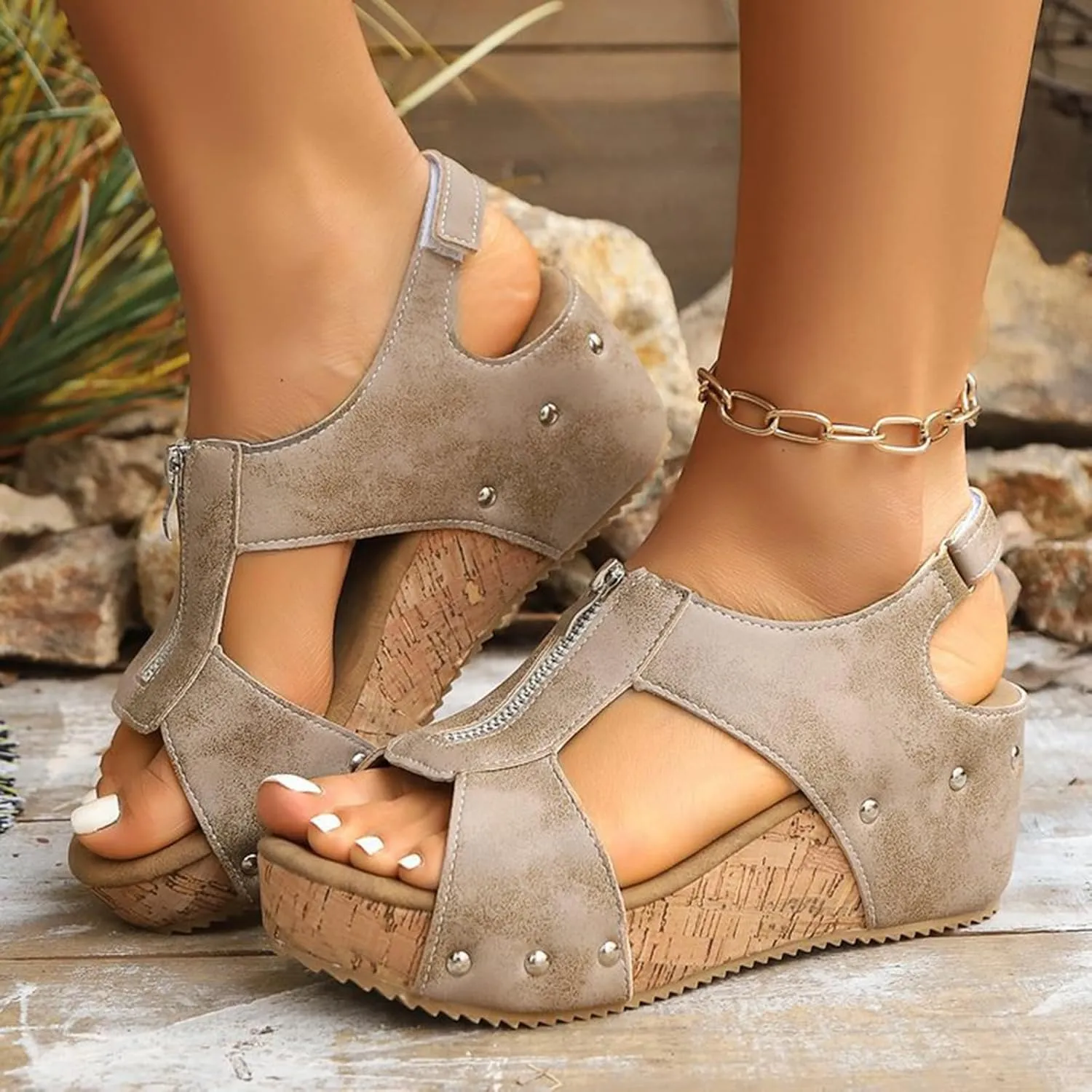 Wedge Sandals for Women 2025 Open Toe Sandals Women with Ankle Strap Espadrilles Orthopedic Summer Casual Boho Platform Sandals