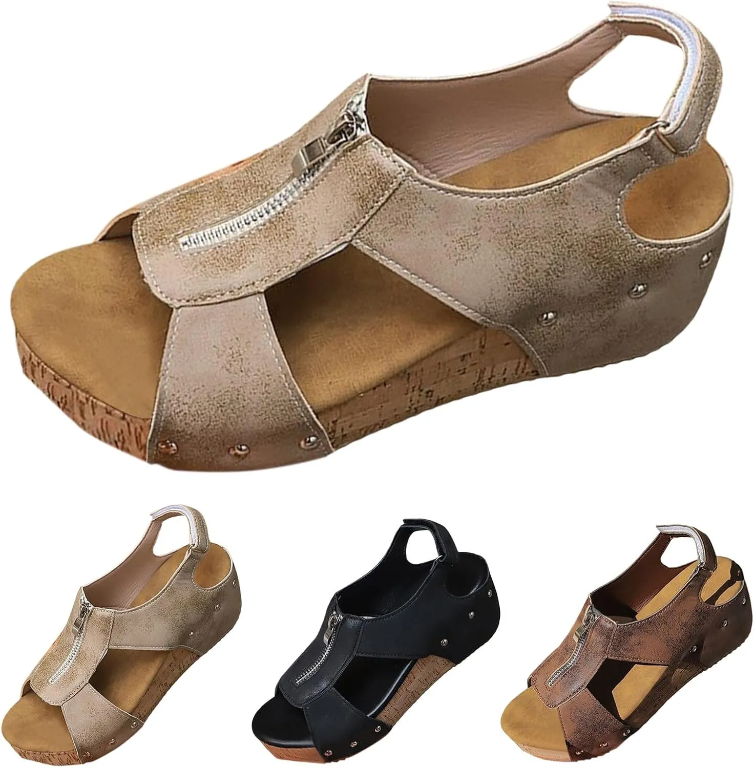 Wedge Sandals for Women 2025 Open Toe Sandals Women with Ankle Strap Espadrilles Orthopedic Summer Casual Boho Platform Sandals
