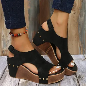 Wedge Sandals for Women 2025 Platform Sandals with Ankle Strap Open Toe Leather Espadrilles Wedge Heels Sandals Dressy Casual Boho Summer Beach Sandals Ladies Wedges
