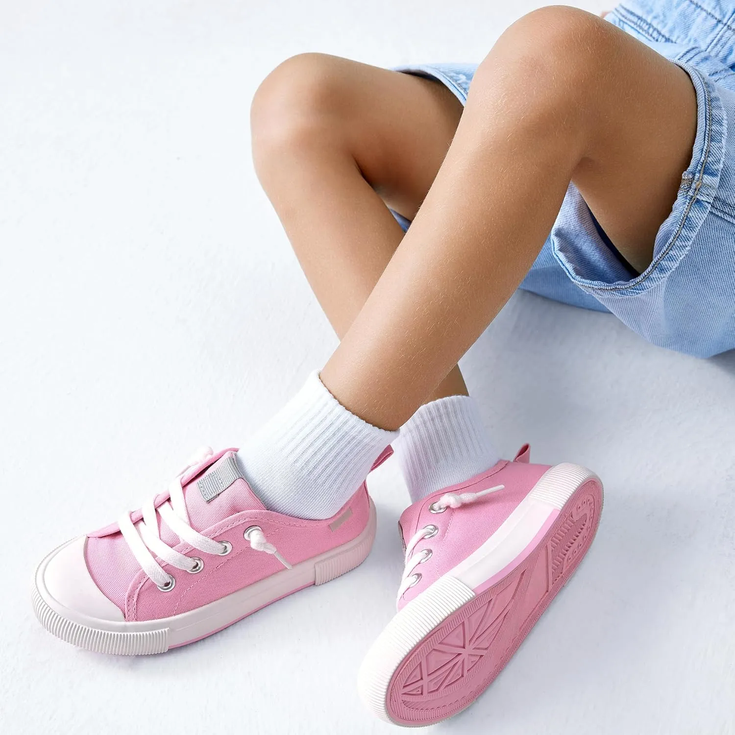 Weestep Kids' Cotton Slip-On Canvas Sneakers - Fashion Casual Shoes with Optional Laces for Girls, Boys, Toddler and Little Kid