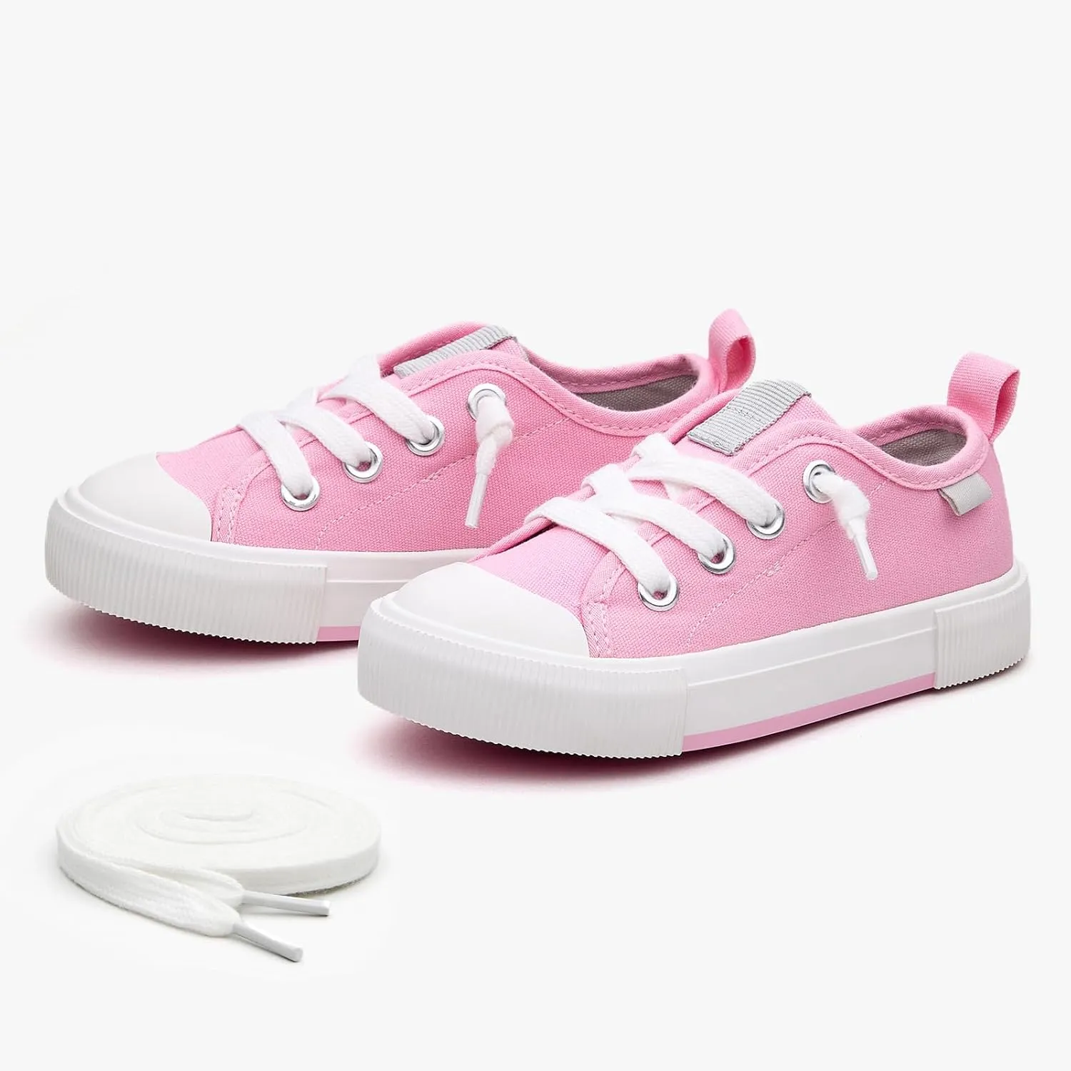Weestep Kids' Cotton Slip-On Canvas Sneakers - Fashion Casual Shoes with Optional Laces for Girls, Boys, Toddler and Little Kid
