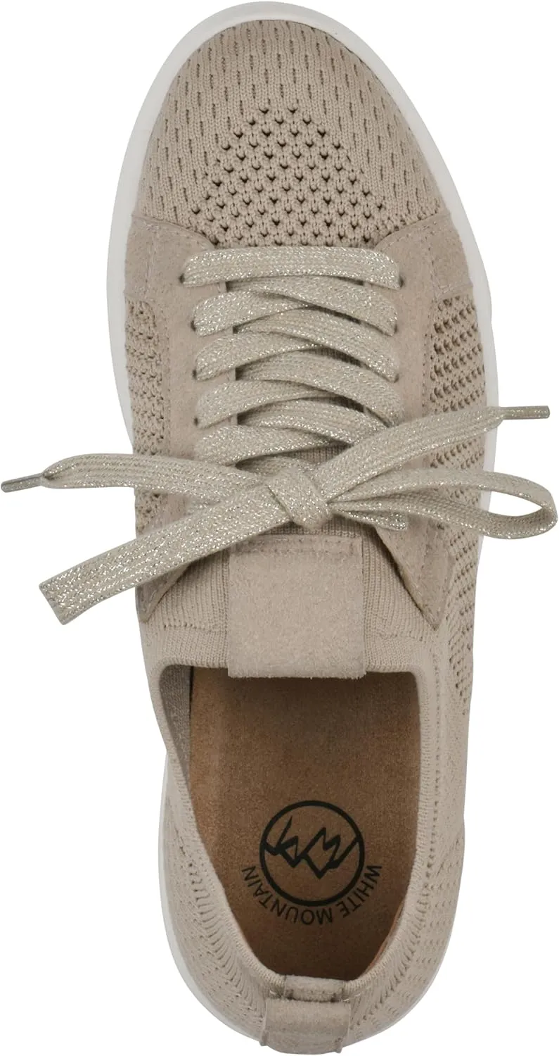 WHITE MOUNTAIN Women's Uncut Knit Lace-Up Sneaker