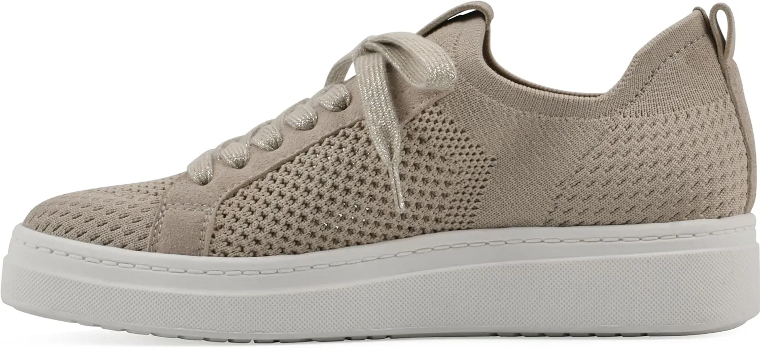 WHITE MOUNTAIN Women's Uncut Knit Lace-Up Sneaker